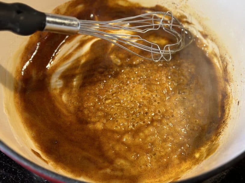 Making a roux in a large pot for mac and cheese