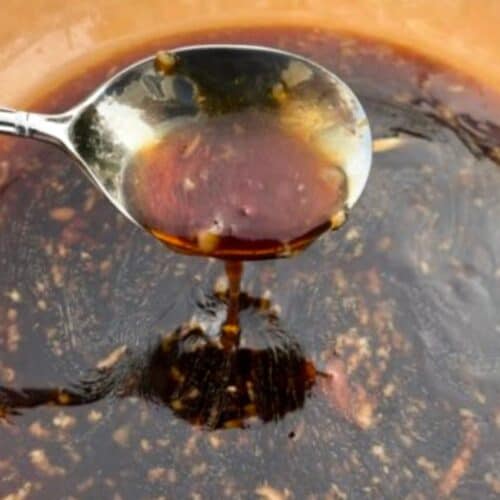 Bowl of honey soy marinade